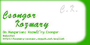 csongor kozmary business card